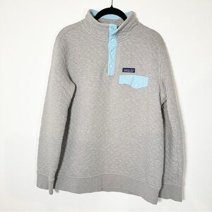 Patagonia Sweater Womens Organic Cotton Quilt Snap-T Pullover Size Medium **flaw